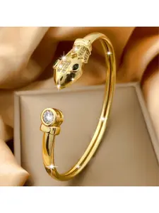 Cross-border European and American fashion new hand accessory: Hip-hop punk metal exaggerated snake-shaped open bracelet