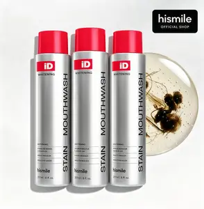 3 Piece Hismile iD Stain Whitening Mouthwash for White Teeth FR, Freshens Breath with Essential Oils 237ml Daily