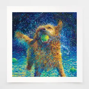 Iris Scott's "Howie" 12x12-inch paper print. Printed on bright white fine art matte paper made from 100% cotton fiber. Your print arrives ready to frame—designed to fit beautifully in a 16x16" or 18x18" frame with a mat.