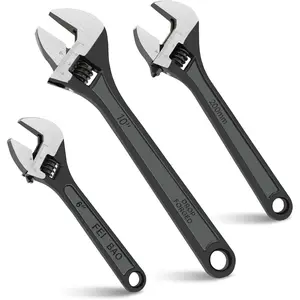 3PCS Adjustable Wrench Set, 6-10", Wide-Jaw, Non-Slip Ergonomic Grip, Crescent Wrench, Great for Car Repairs, Plumbing, and Home Fixes