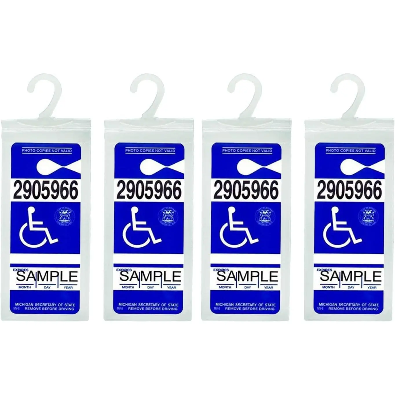Handicap Placard Holder - Ultra Transparent Disabled Parking Permit Placard Protective Holder Cover with Large Hanger by (Set of 2) (Pack of 2)