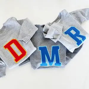 Customizable Patch Sweatshirt - Single Letter Chenille Patch