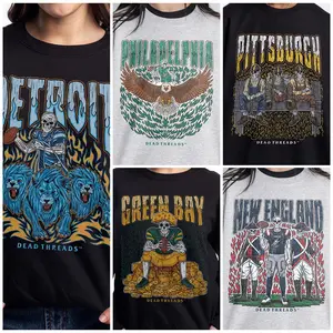 Skeleton Football Crewneck Sweatshirt - DEAD THREADS ORIGINAL - Super Cozy, Regular Relaxed Unisex Fit for Gameday