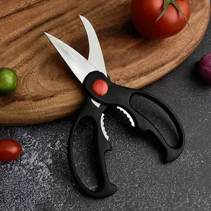 Multifunctional Kitchen Scissors, Stainless Steel, 7.48*3.66 Inches, Ideal for Chicken Bones, Fish, Cartilage, Paper, Nuts, Home Use