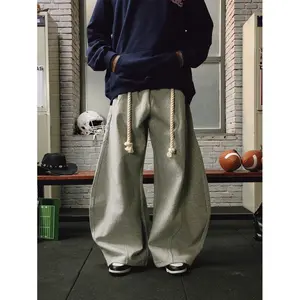 Aelfric Eden Baggy Wide Leg Pants Women Casual Elastic Waist Lantern Trouser Sweatpants Baggy Barrel Sweatpants Comfort Drawstring Womenswear Bottom Wideleg Basic Minimalist