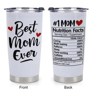 Mothers Day Gifts for Mom 20oz Insulated Coffee Tumbler with Lid Best Mom Ever Practical Drinkware Flasks for Outdoor Adventures Unique Gift for Husbands Daughters Sons Portable Water Bottles Birthday Nutritional Monitor