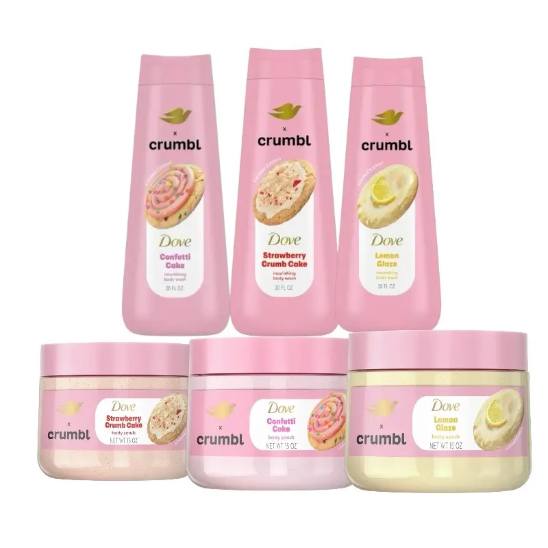 Dove Crumbl Limited Edition Exfoliating Body Scrub & Body Wash - Choose Below - Available in strawberry, lemon glaze & confetti Cleansing Gentle Dove Crumbl Limited Edition Exfoliating Body Scrub & Body Wash - Choose Below - Available in strawberry, lemon glaze & confetti Cleansing Gentle