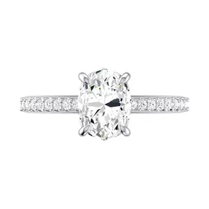Platinum 0.34 ctw Natural 2.61 Center Lab-Grown Diamond Oval Engagement Ring