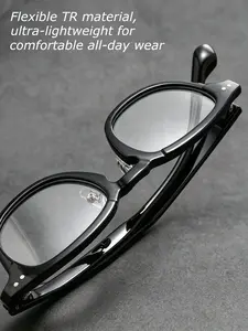 Vintage Artistic TR Lightweight Round Eyeglass Frames, Unisex Prescription Glasses Frame With Adjustable Nose Pads, Comfort Myopia Hyperopia Astigmatism Optical Spectacle Frames