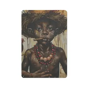 Tin Hanging Picture Santeria Olisha Yoruba African God Art Poster - Regla De Ocha Cultural Canvas Wall Decor