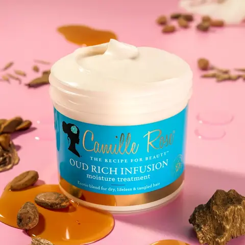 Camille Rose Oud Rich Infusion Moisture Treatment - Deep Hair Treatment with Oud Oil, Castor Oil & Jojoba Oil for Softness, Shine & Detangling - Dry, Lifeless & Tangled Hair