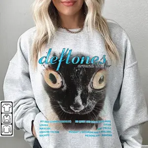 [ SALE UP TO 50% ] Deftones Around The Fur Cat 90s Music Shirt, Bootleg Boy Band Vintage Y2K Sweatshirt, Deftones Cat Unisex Best