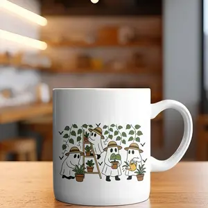 Ghostly Gardeners Mug | Funny Ghost and Plants Coffee Cup | Spooky Cute Plant Lover Gift | Quirky Halloween Mug | Cottagecore Mug #6