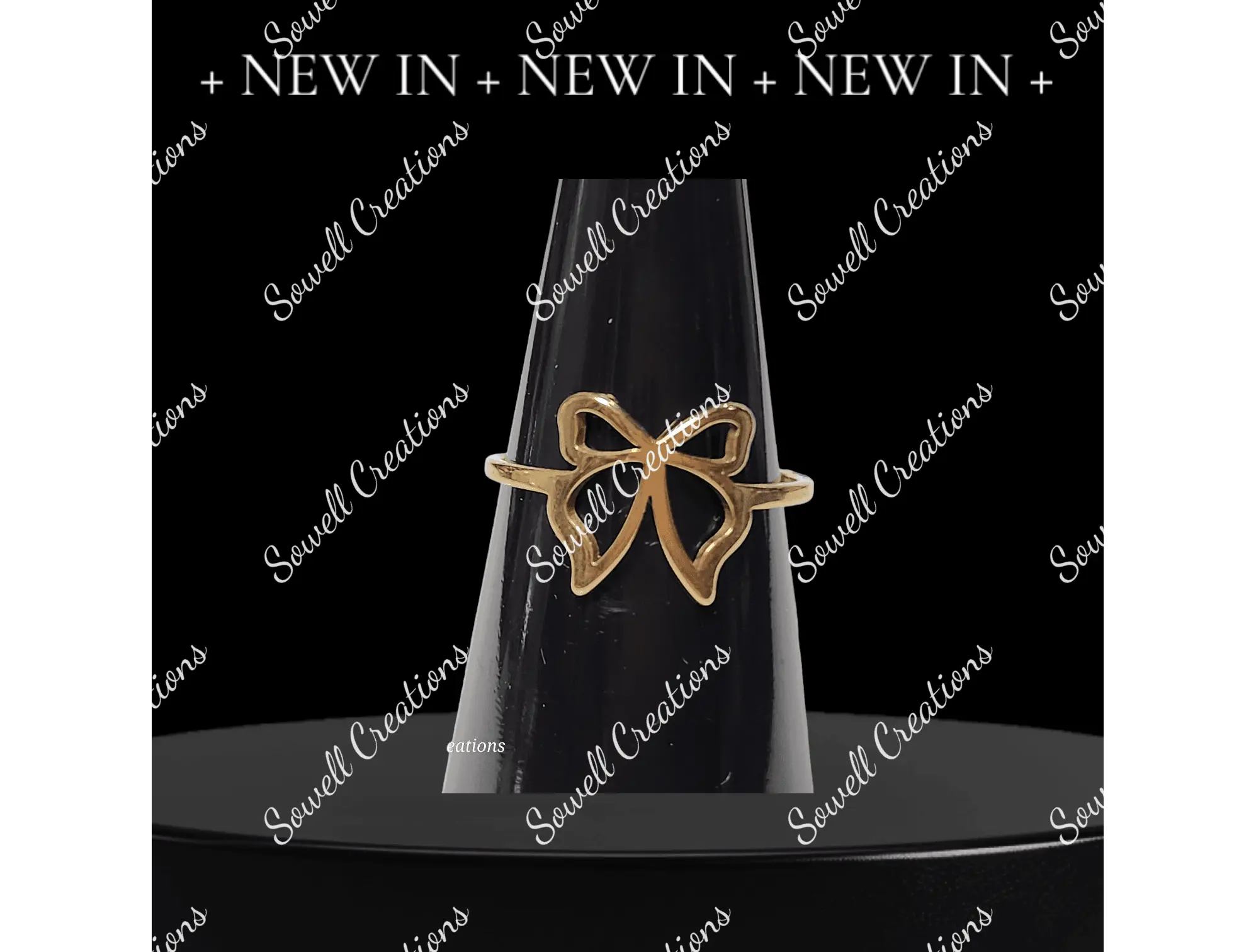 Gold-plated Stainless Steel Bow/Ribbon Ring  - Size 8 sterling faith bracelet trending jewellery tiffany