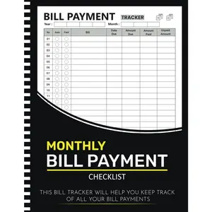 Bill  Notebook: Monthly Bill Payment Checklist Planner For Budgeting Financial Log Book ( 105 Pages "8.5x11" Inches ) - Paperback