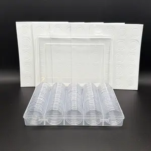 Airtight Round Plastic Storage Box Set, Stackable Organizer for 100 Coins, Modern Home Supplies Organizer