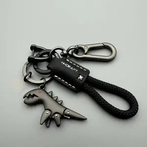Leather Woven Rope Metal Keychain - Motorcycle Decoration Accessory, Car Key Organizer, Handbag Pendant, Home Entryway Decor, Desk Mini Ornament, Housewarming Gift, Small Home Supply Essential