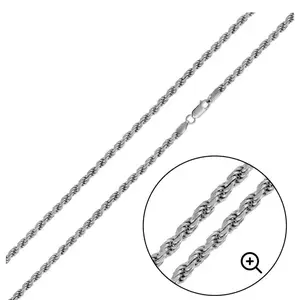 Silver .925 Rhodium Plated Rope Chain 3MM