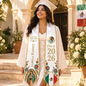 Personalized Mexican Graduation Stole 2026, Virgen de Guadalupe Catholic Sash, Orgullo Mexicano Senior Gift, Custom Grad Stole