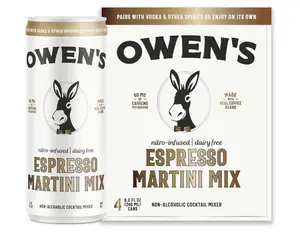 Owen's Espresso Martini Mix, Premium Cocktail Mixer Made with Real Coffee Beans - 8oz Cans (4 pack) Beverage