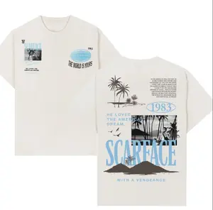 Scarface graphic tee, 1983 movie shirt, vintage film t-shirt, retro aesthetic tee, Tony Montana inspired shirt, streetwear movie graphic, oversized vintage tee.