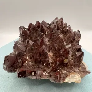 4 lb 8 oz Red Phantom Quartz Cluster – Congo Mineral Specimen – 20” Circumference, 3.5” Tall