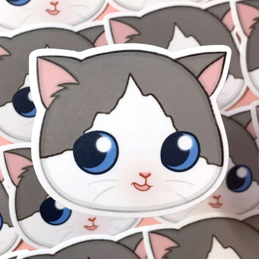 Parasol Paper WATERPROOF Hehe Smirking Smiling Cat Meme UV Resistant Vinyl Sticker Decal