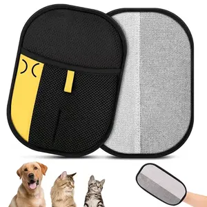 Upgraded Electrostatic Pet Grooming Gloves - Reusable Cat & Dog Hair Remover for Bed, Cat Bed, Scratcher, Cat Tree, Couch, Furniture, Carpet, Premium Cleaning Mitt for Multi-Pet Households Portable Pet Hair Removal roller,pet furremoval double-sided