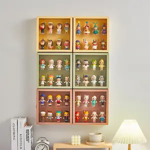 Wall-hung doll hand-held display cabinet acrylic storage display rack dust-proof doll blind box storage box