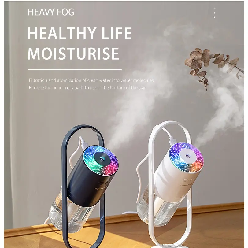 USB Powered Humidifier - Silent Ultrasonic Mist Maker, Magic Shadow Projection Night Light, DC5V Mini Air Purifier, Mist & Light Mini Sized Product for Home/Office, Festive Party Bag Gift, Dc5v Power