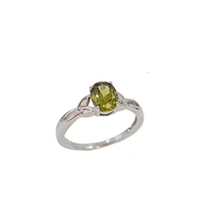 Sterling Silver Peridot Celtic Ring