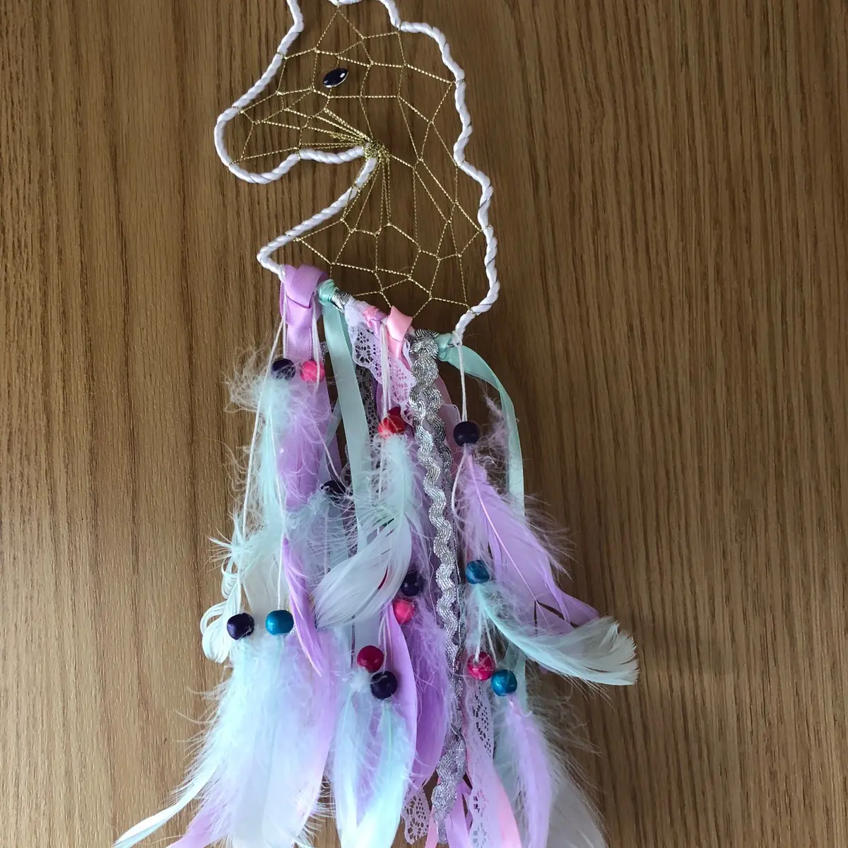 Unicorn dreamcatcher beautifully done with lots of good energy and love