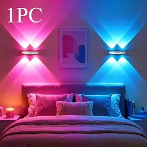 Human Motion Sensor Wall Light, RGB Adjustable Color, USB Rechargeable, Magnetic Installation, Ambient Lamp for Living Room Bedroom