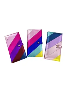 Women's Rainbow Color PU Long Wallet Punk Style All Season Bag Rich Colors High-Quality Material Perfect for Daily Use Stylish Durable Fashion Wallet