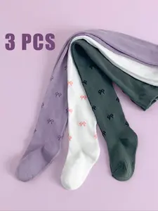 Women's Plain Patterned Pantyhose Set, Comfortable Slim-Fitting Feminine Casual Design for Daily Wear, Perfect for Spring & Fall