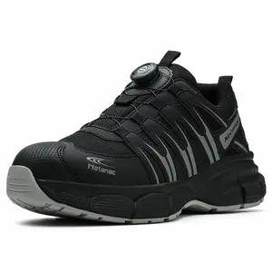NETANAC Steel Toe Shoes for Men Women Comfortable Breathable Safety Sneakers with Durable Soft Sole,no tie dial lace shoes