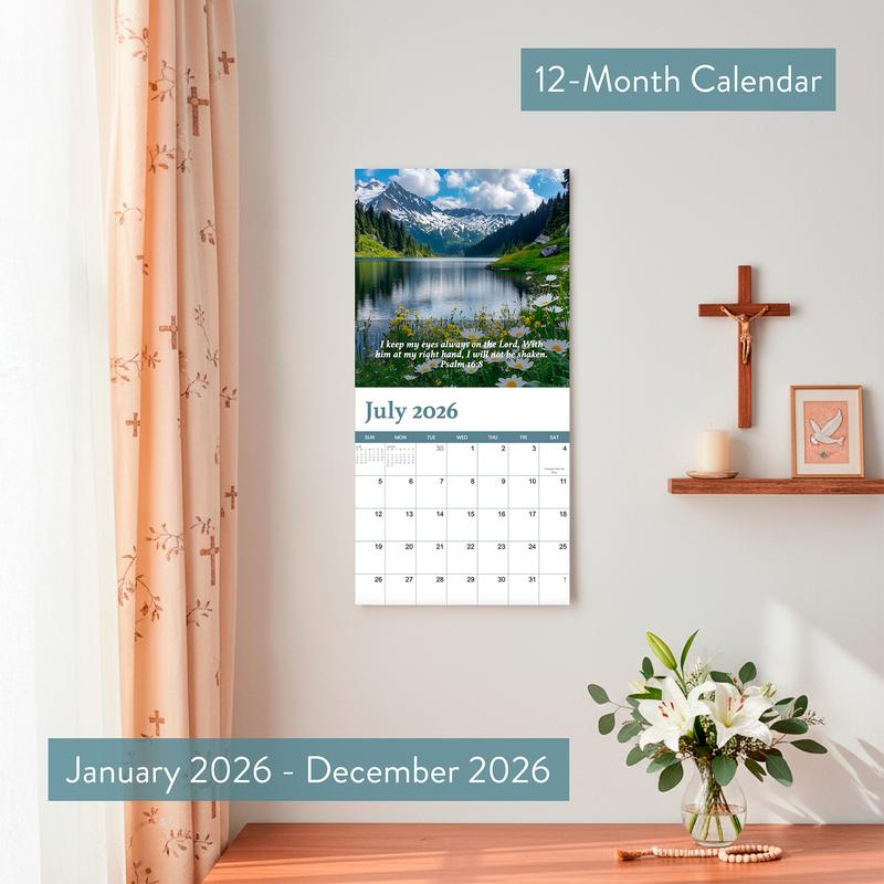 2026 Bible Verse Wall Calendar - 12 Month Inspirational Quotes & Stunning Landscape Photos - Perfect for Faith-Based Gifts - 12" x 24" Open Size - Premium Quality Paper - Verses to Nourish Your Soul