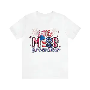 Firecracker Shirt, 4th Of July Gifts, Little Miss America Tee, Fourth Of July T-shirt, American Republican Tees, Memorial Shirts For Women