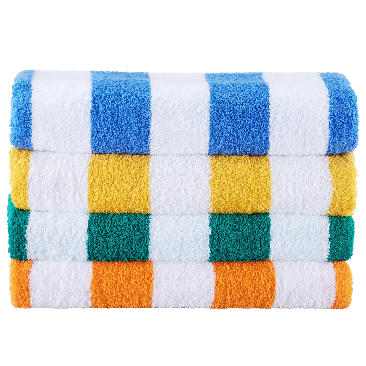 VEVOR Beach Towel,  4 Pack Oversized Beach Towels, 30 x 60 in Cabana Striped Large Pool Towel, 100% Cotton Soft and Quickly Dry Thick Swimming Towels, for Vacation, Swimming, Beaches, and Bathroom