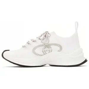 Gucci Men's RUN Lace-Up Round-Toe Durable Low-Top Casual Sneakers in White Runner Sports Shoes shoes to get shoes to get maison mihara gamma 11s outfits Running Athletic official_bullseyedeals sneakers for men zapato para hombre official_bullseyedeals