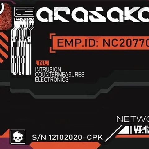 Arasaka Cyberpunk Themed Cosplay 2077 Style he Ultimate Rectangle Sticker for Anywhere & Anything  Minimal Tech Style | Waterproof | Perfect Fit for Laptops, Cards & Accessories