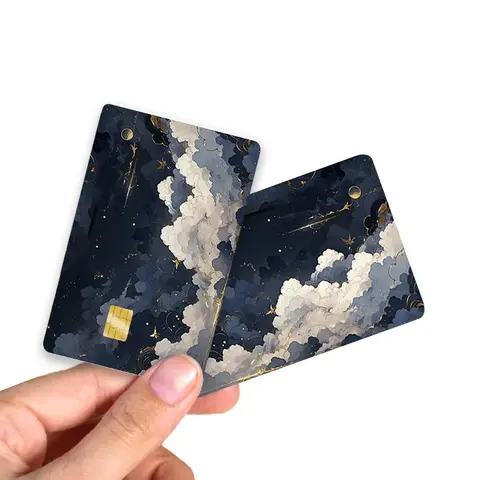 Landscape Pattern Credit Card Skin Sticker, 4 Counts/Set Thin Waterproof & Anti-scratch No Residue Sticker, Personalized Artificial Bank Card Skin Protector, Sticker Packs