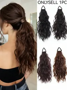 Synthetic Wavy Ponytail Hair Extension, Heat-Resistant Fiber Elastic Band, Natural Look, Versatile for Daily Use, Parties, Weddings, Ponytail Extensions