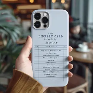 Personalized Favorite Books Library Card Phone case IP 17 16 15 14 13 12 11 Pro Max