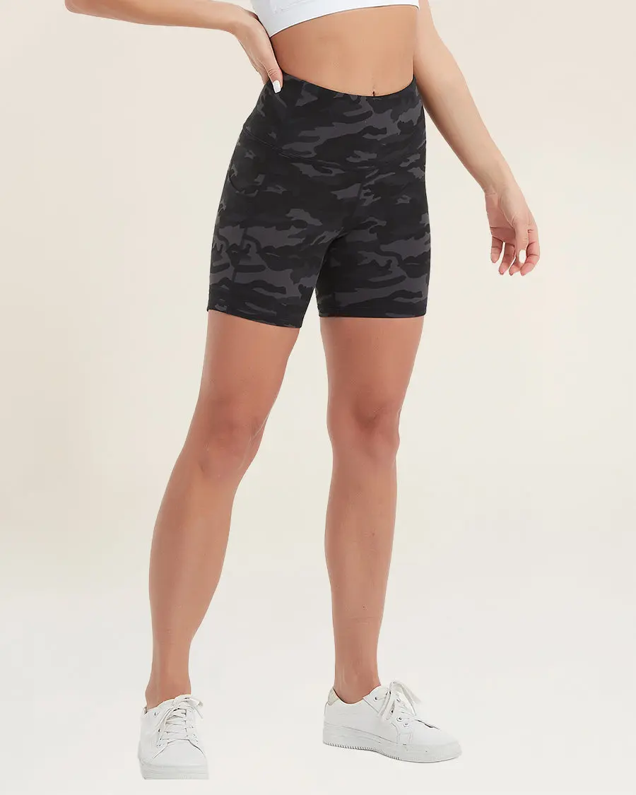 Camo High Waisted Yoga Shorts 5"