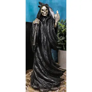 The Night Watchman Grim Reaper With Scythe Flipping Off Middle Finger Figurine