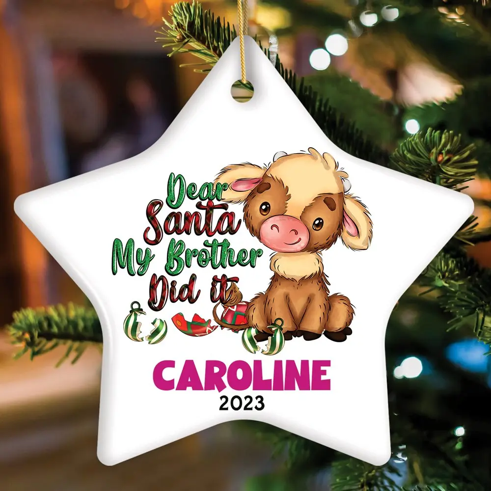 Fun Personalized Siblings Children Ornament, Playful Custom Christmas Gift for Son or Daughter