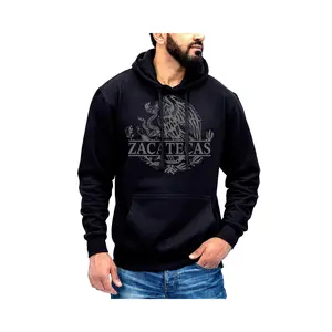 Zacatecas Mexico Eagle Emblem Hoodie Sweatshirt Cotton Fabric Menswear Breathable Pocket Kangaroo Print Tops Pullover Soft Casual Long Sleeve Wetsuit