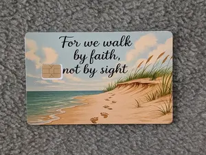 Footsteps in the Sand #290 Card Protector Sticker, Overlay, Decorative Only