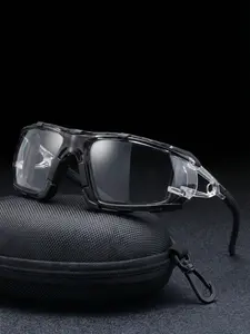 Unisex Cycling Sunglasses, Large Frame Design, Transparent Lenses, Lightweight Anti-Slip, Includes Glasses Case, Perfect for Outdoor Activities